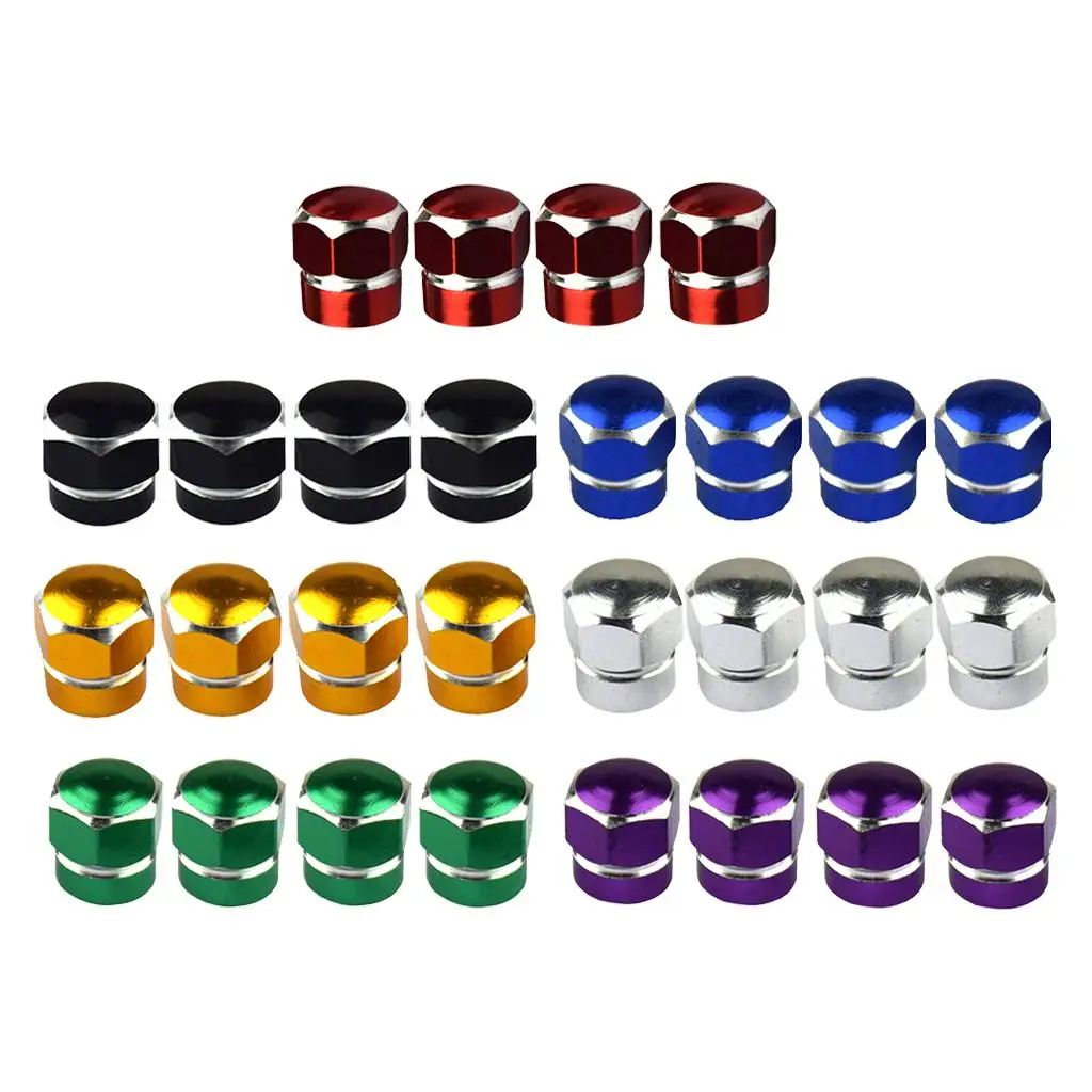 ALUMINUM REPLACEMENT HEXAGON WHEEL TIRE RIM VALVE STEM CAPS 13mm