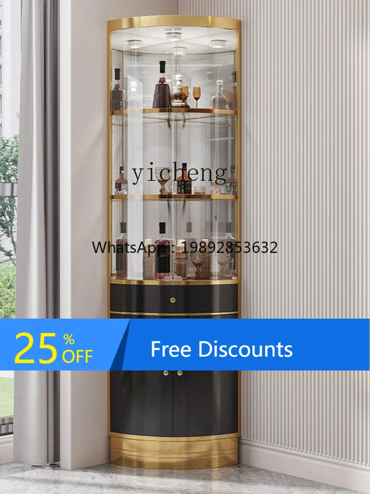 LYY مثلث خزانة مشروبات زجاجية عرض غرفة المعيشة المنزل شقة صغيرة ضوء فاخر الراقية جديد #1