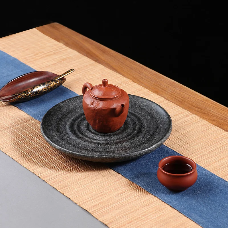Natural Stone Teatray Hand Carved Teaset Tray, Kung Fu Teapot Stand, Home Decor Board, Ceremonial Tea Plate Luxury Artistic Gift