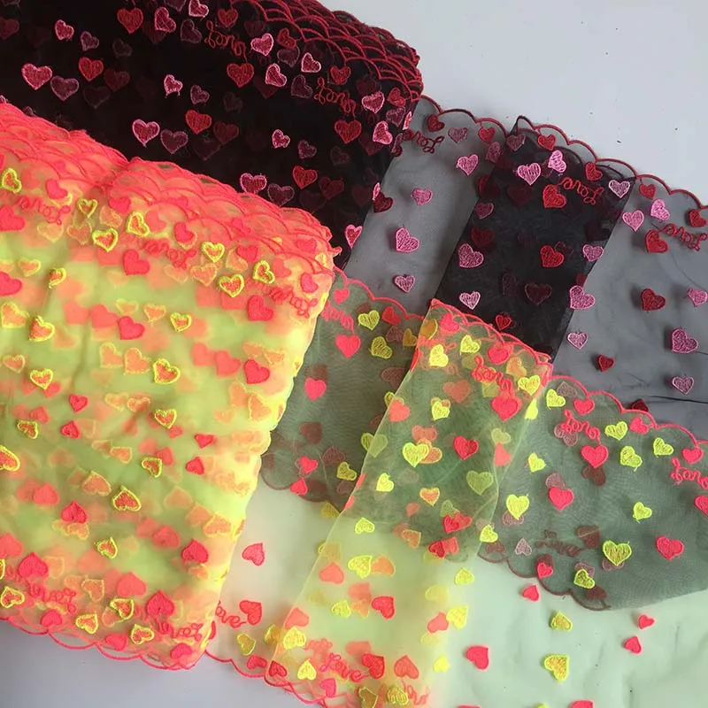 20Yards Bilateral Black Yellow Tulle Lace Fabric for Underwear Bra Trim Party Wedding Dress Curtain Decor Sewing Materials