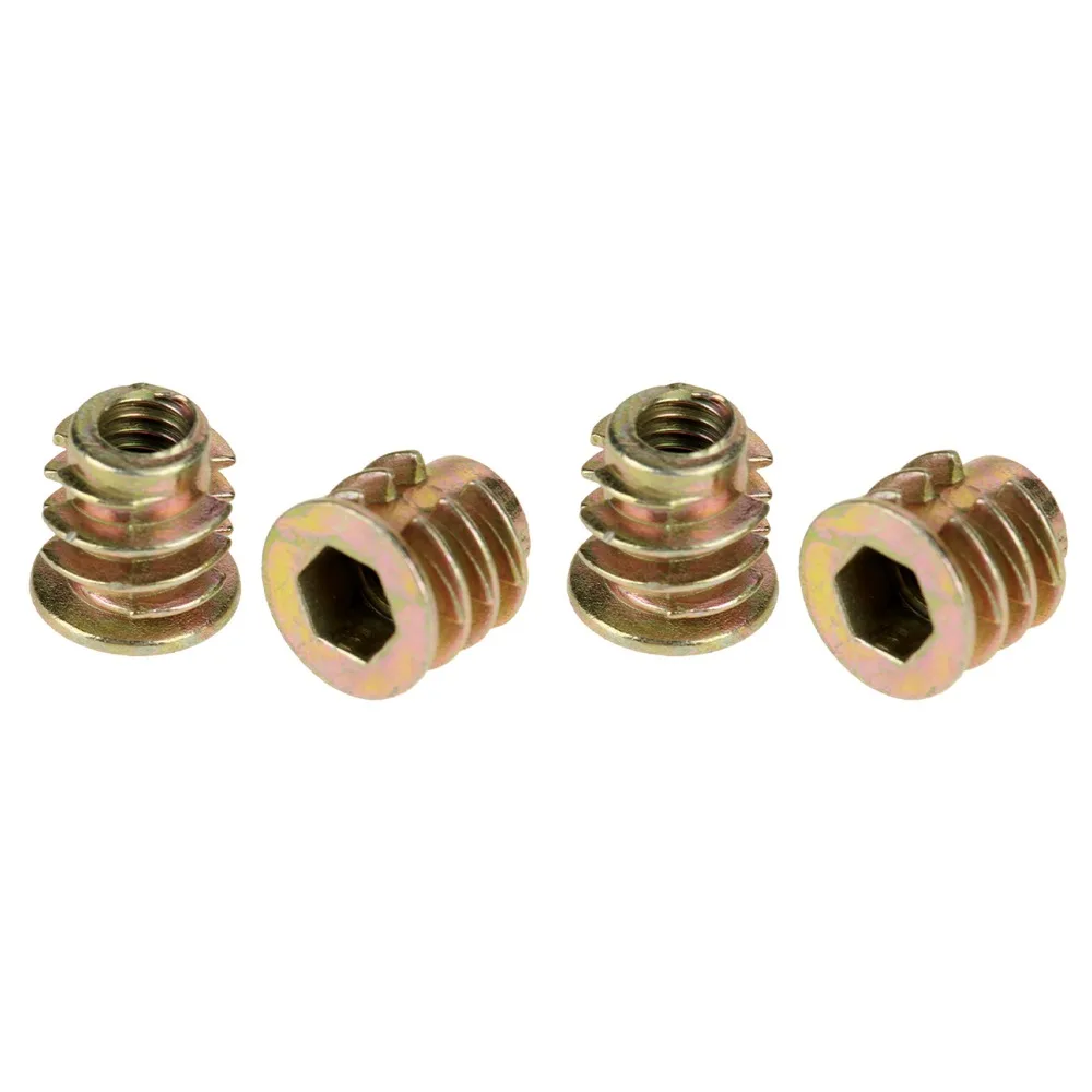 50pcs Sturdy Hex Drive Threaded Insert Nuts Industrial Use Furniture Screw Nut Hex Drive Nuts For Wood Insert