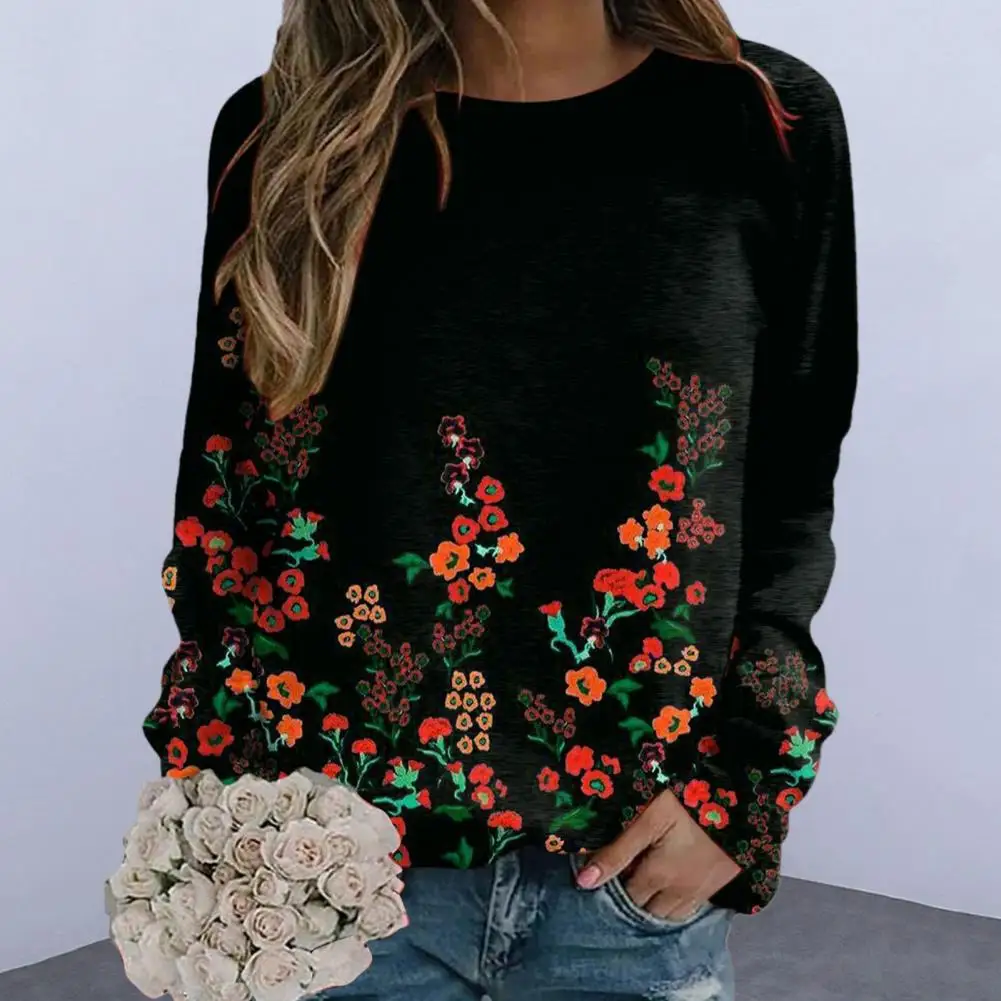 

Fall Winter Blouse 3d Digital Print Women's Fall Spring O Neck Long Sleeve Pullover Colorfast Casual Blouse Sweatshirt for Daily