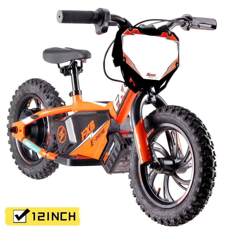 

Mini Kids250W 36V 5.0ah 12 "Electric Balance Bike with Disc Brake System Pedal Type Colored Spokes Steel Aluminum Fork