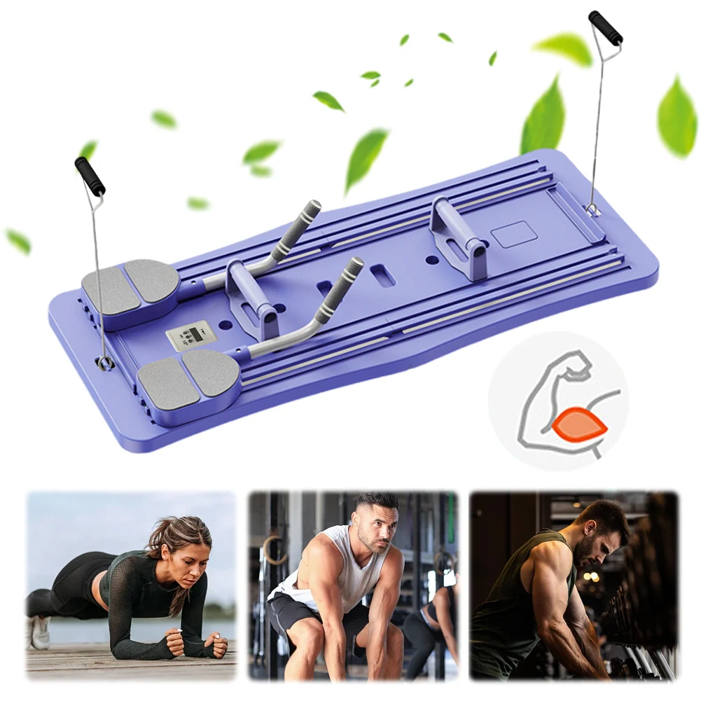 Multifunctional Fitness Board Abdominal Board 4 In 1 Workout Board Automatic Rebound Push Up Board with Timer Home Gym Equipment