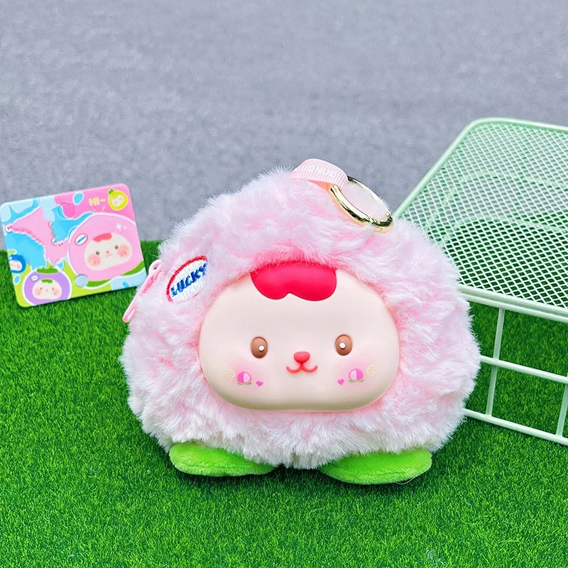 13 cm süße Obst-Geldbörse, Vinyl-Gesicht, Plüschtier, gefüllte Plüschtiere, Überraschung, Geburtstagsgeschenk, Spielzeug für Kinder, Taschenanhänger, Süßigkeiten auf Halloween