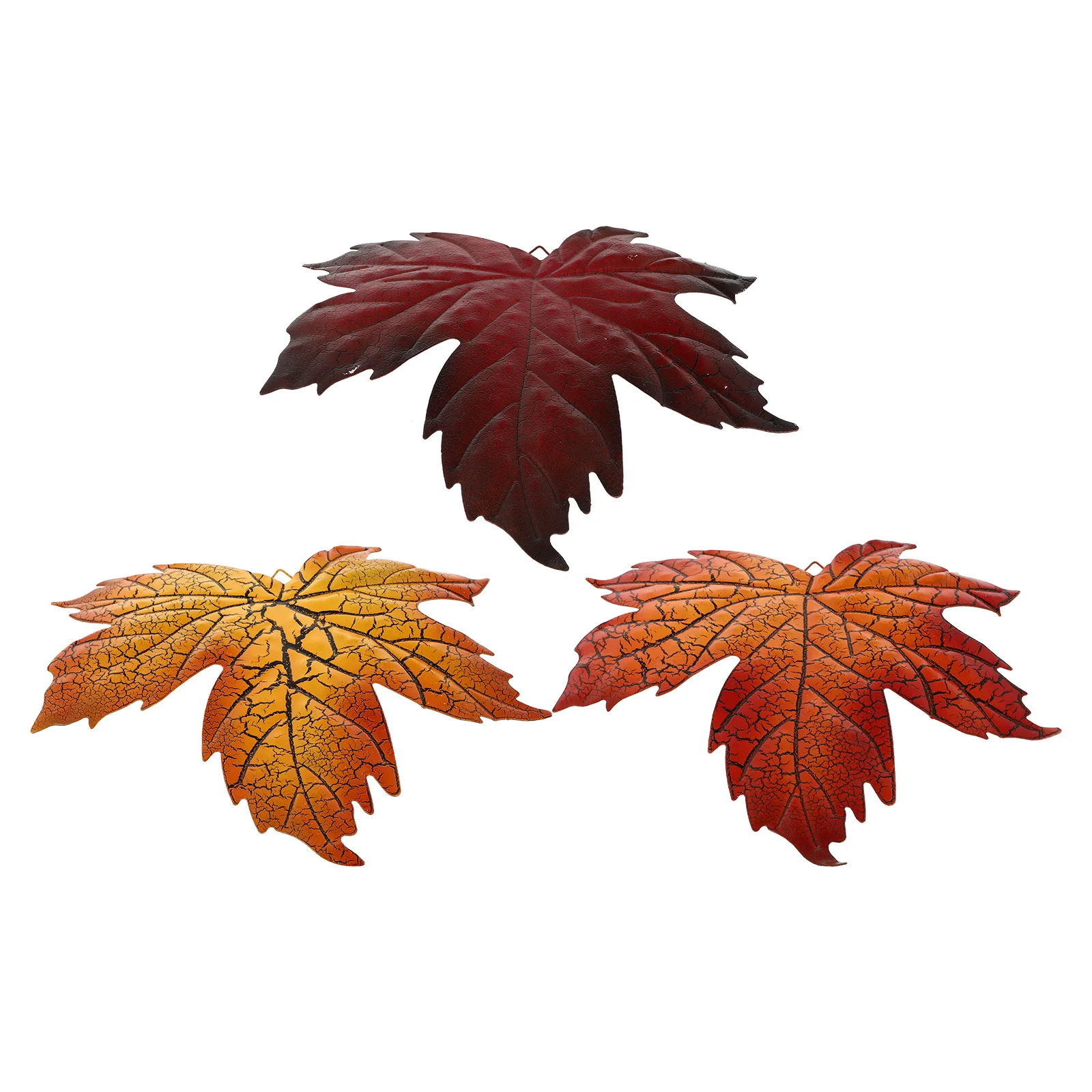 

3pcs Iron Maple Leaves Decor Autumn Fake Hanging Home Wall Halloween Thanksgiving Festive Garden Outdoor DecorDurability