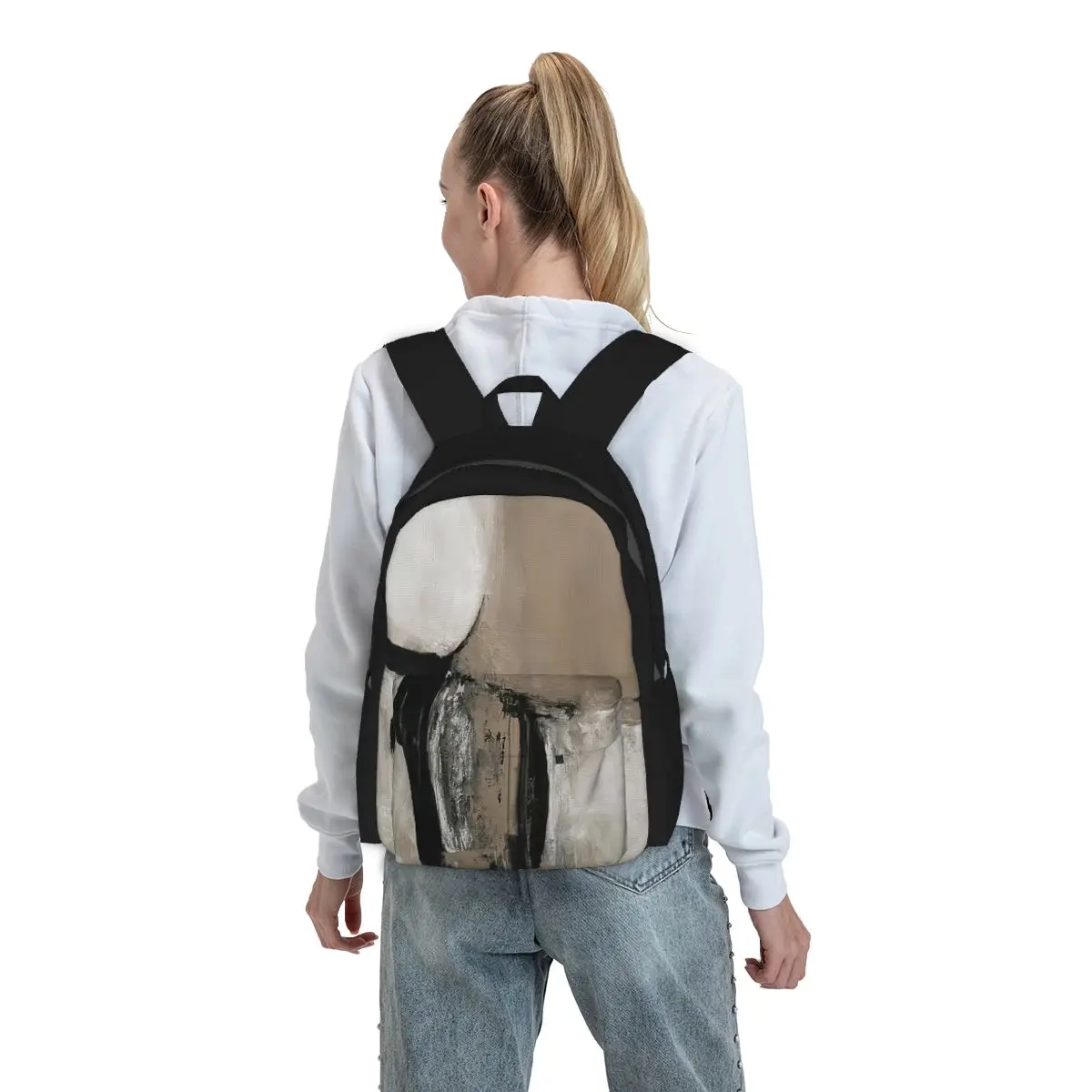 

Neutral Abstract Backpack Boys Girls BookBag Kids School Bag Laptop Shoulder Bags for Men Women