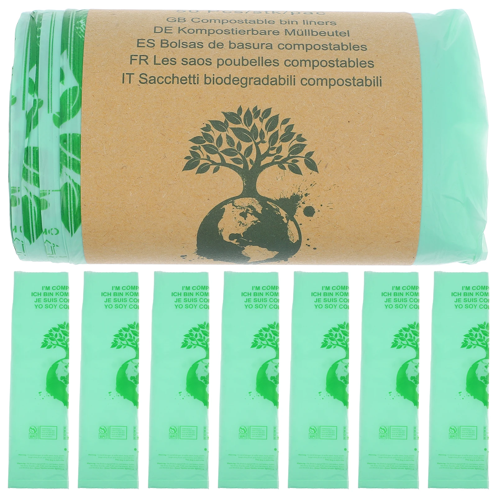 

50 Pcs Environmentally Friendly Garbage Bags Biodegradable Poop Pet Cornstarch Compostable Bin Waste Portable Dog Cat Home