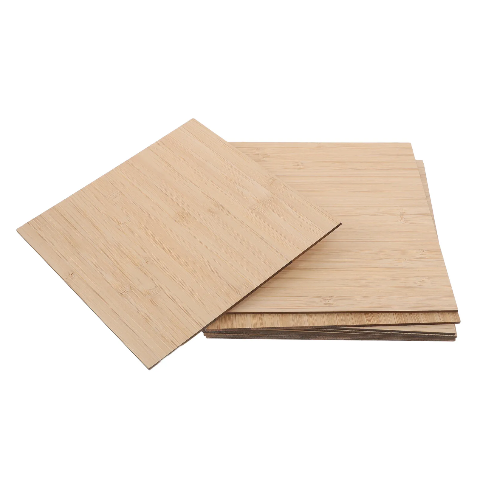 10Pcs Square Bamboo Pieces Unfinished 5.9x5.9in Smooth Wood Blanks for DIY Crafts Painting Engraving Home Decor