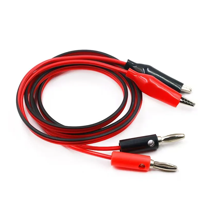 100cm Alligator Clip to Banana Plug Test Leads Multimeter Electrical Test Cable for Electronic Experiment