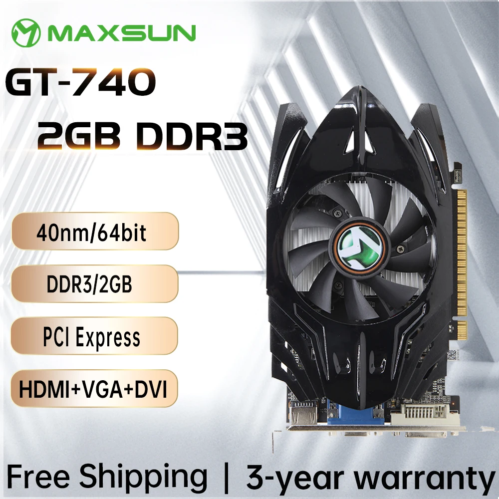 MAXSUN NVIDIA GT 730 2GB GDDR3 40nm HDMI-compatible+VGA+DVI Computer PC Gaming Video Cards 64Bit Graphics Card Nvidia GPU