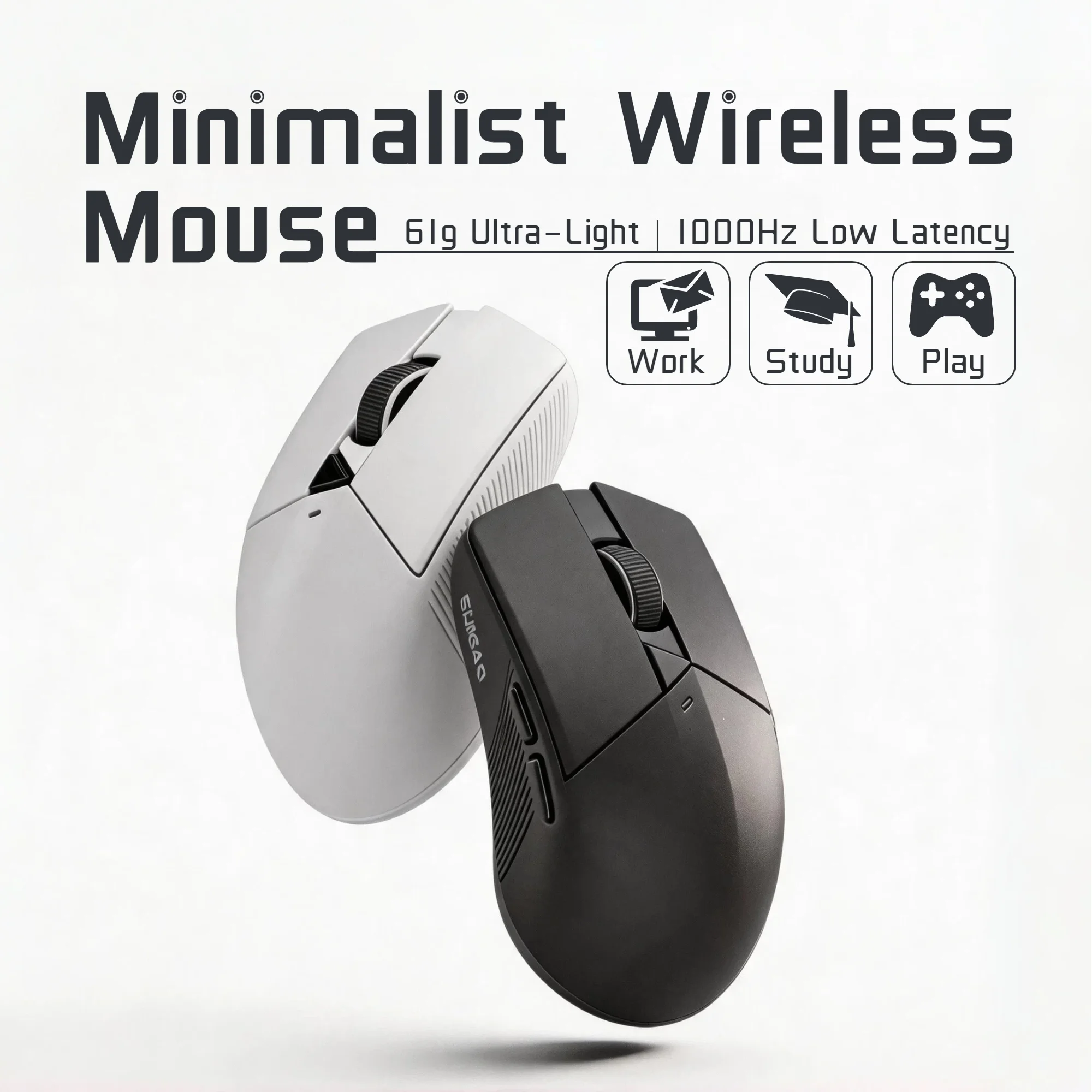 Lightweight Wireless Gaming Mouse 61g Bluetooth 2.4G  Dual Mode Rechargeable 12800 DPI 1000Hz Polling Rate  Ergonomic Office Mouse for PC Laptop Student Back to School