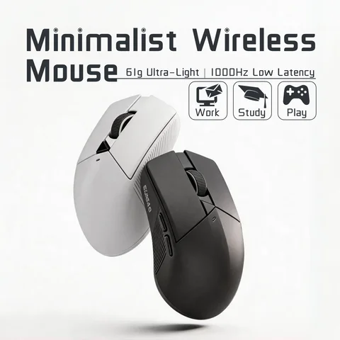 Lightweight Wireless Gaming Mouse 61g Bluetooth 2.4G  Dual Mode Rechargeable 12800 DPI 1000Hz Polling Rate  Ergonomic Office Mouse for PC Laptop Student Back to School