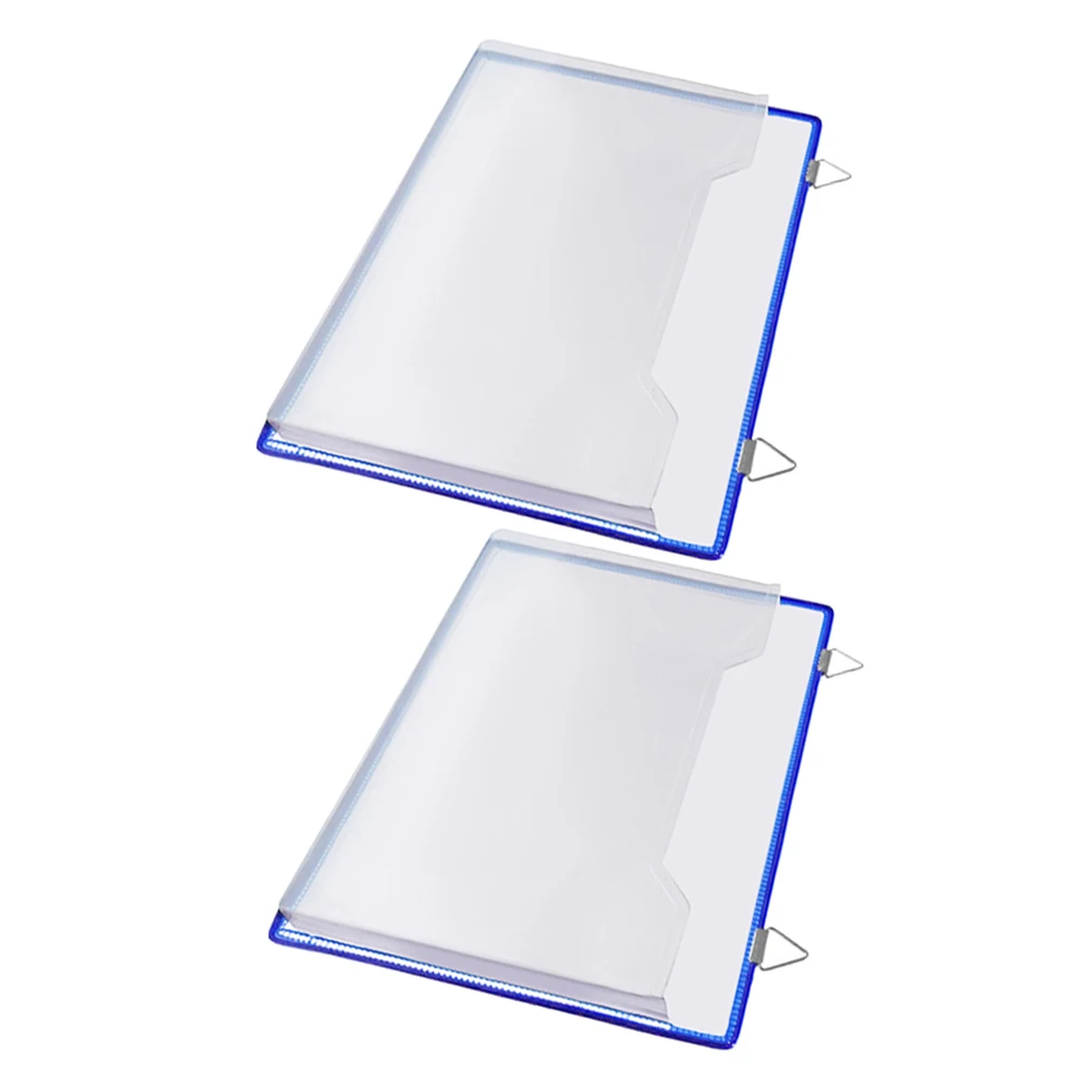 

2pcs Hanging Folder Transparent Plastic Storage Organizer Hanging Wall Files Bag Wall Mounted Document Bag for Papers