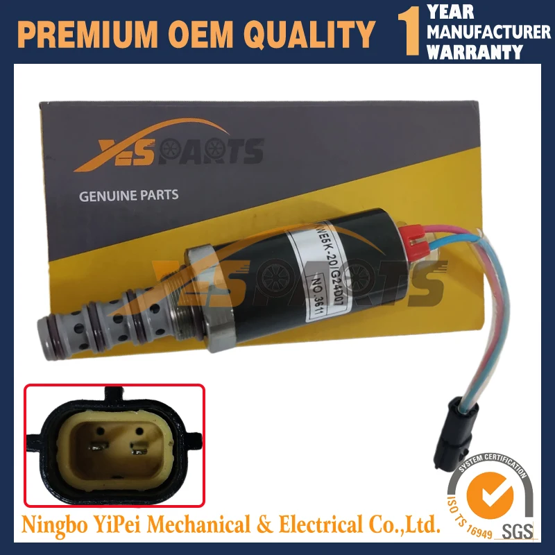 

Excavator Hydraulic pump Solenoid Valve KWE5K-20/G24D07 SKX5/G24-208 for HD820-3/HD1430-3/HD1250-7 SY135 SY335 SY225