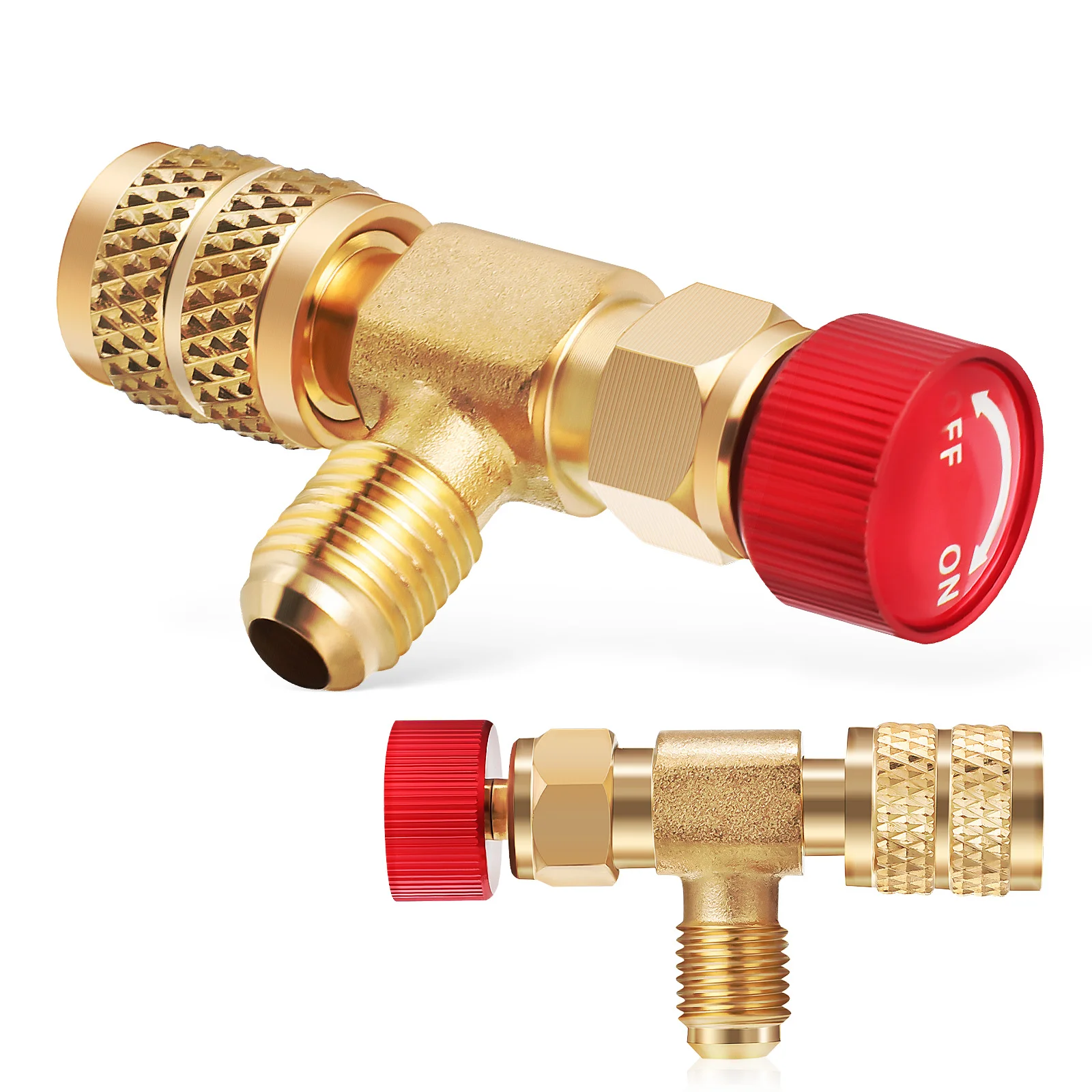 2 Pcs Adapter Air Conditioning Fluoride Safety Valve Switch Straight Refrigerant R410a For Home Ac Charging