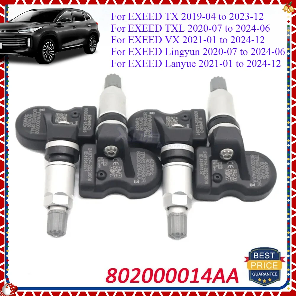 

802000014AA NEW Car Tire Pressure Sensor Monitor System TPMS For EXEED TX TXL VX Lingyun Lanyue 2019 2020 2021 2023 2024