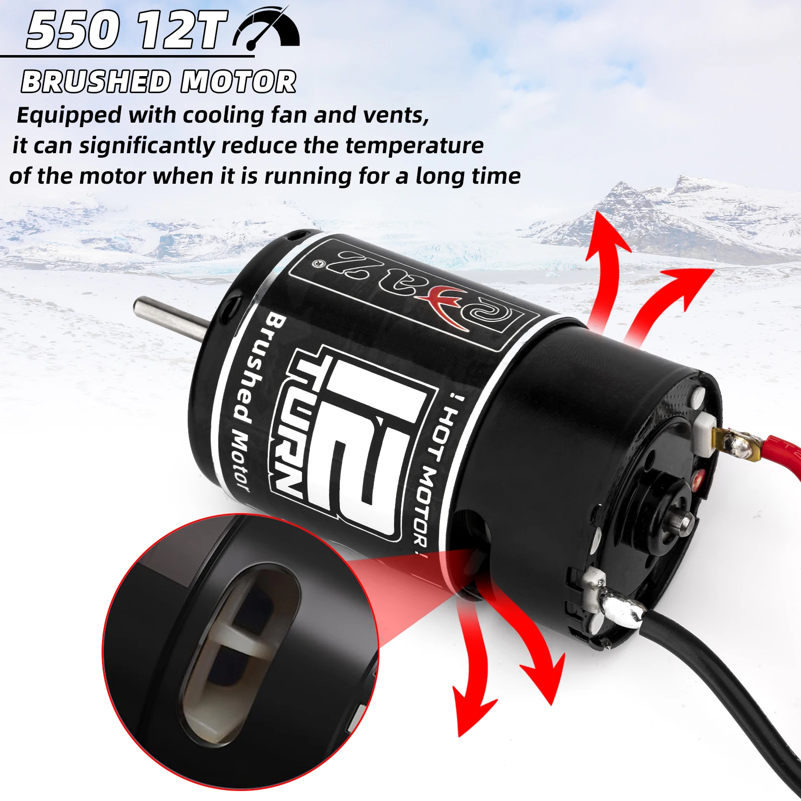 RC 550 Brushed Motor 12T with 60A Brushed ESC for 1/10 RC Crawler Axial SCX10 90046 Traxxas TRX4 D90 Hpi Tamiya arrma