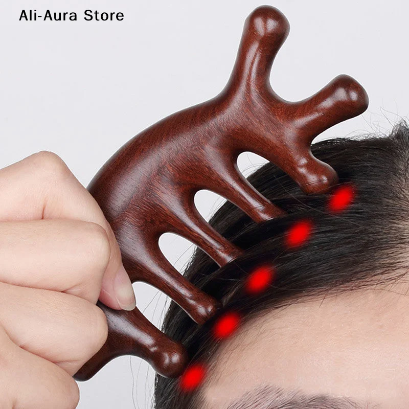 1PC Massage Comb  Sandalwood Comb Scalp Meridian Relax Anti-static Styling Tool Salon Supply Hair Brush