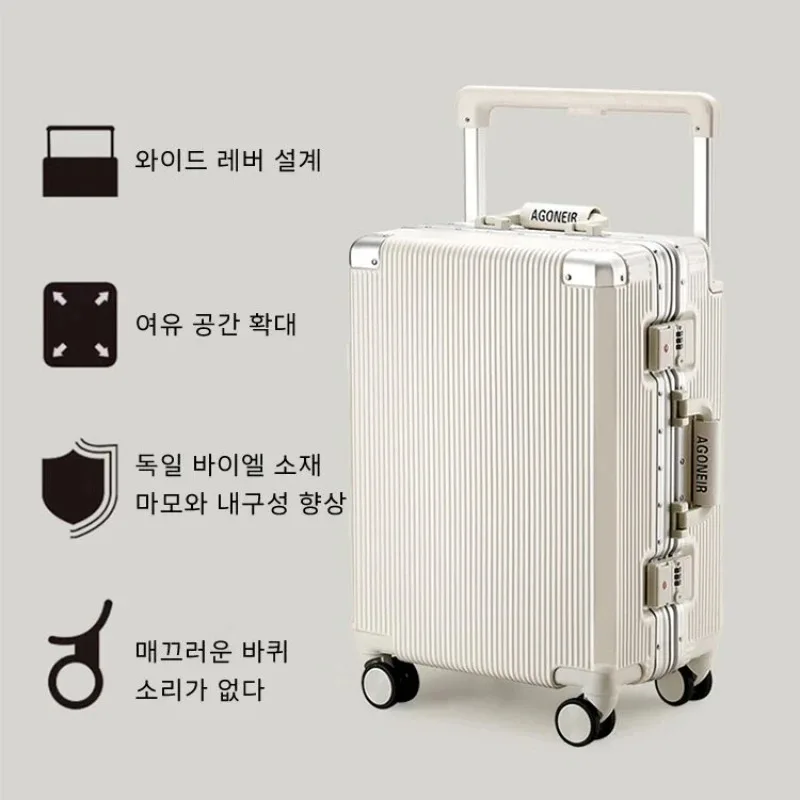 

Suitcase Wide Handle Travel Suitcase Men 20 24 26 Carry-On Luggage Women PC Aluminum Frame Trolley Case Ultra-light Luggage Case