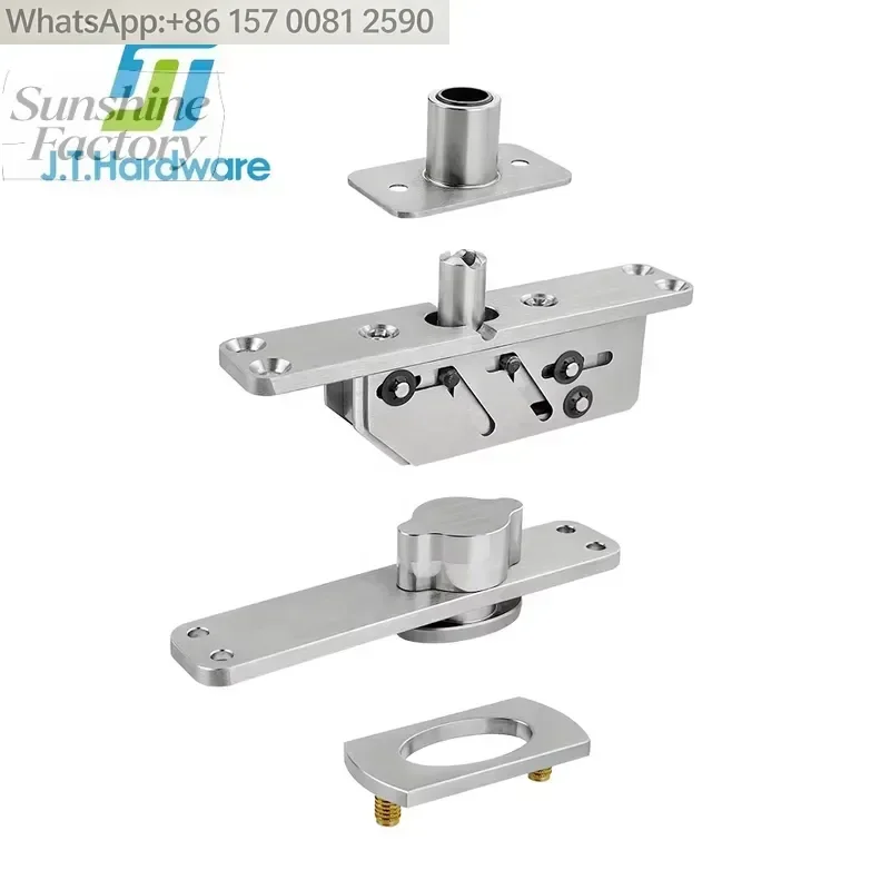 Heavy-Duty Automatic Closing Stainless Steel Door Hinges Top Bottom Adjustable Pivot Hinge 360 Opening Angle