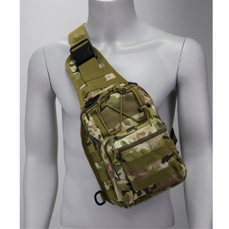 Outdoor Hunting Tactical Shoulder Bag Nylon Molle Hiking Chest Strap Bag Outdoor Hunting Camping Fishing Bag