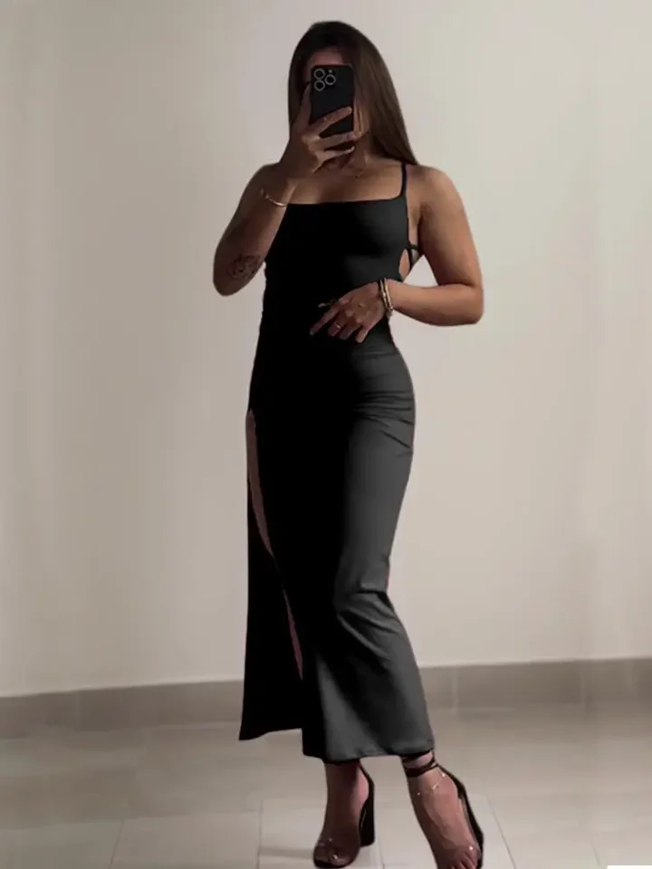 Vestido nuevo 2025 de verano, tirantes halter, estilo Spice Girl, ajustado a la cadera 3