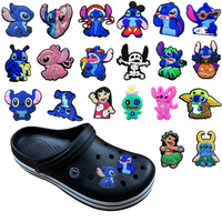 1pcs Cartoon Stitch PVC Shoes Charms DIY Garden Sandals Accessories for Clogs Shoes Decorate Buckle  Boys Kids X-mas Gifts