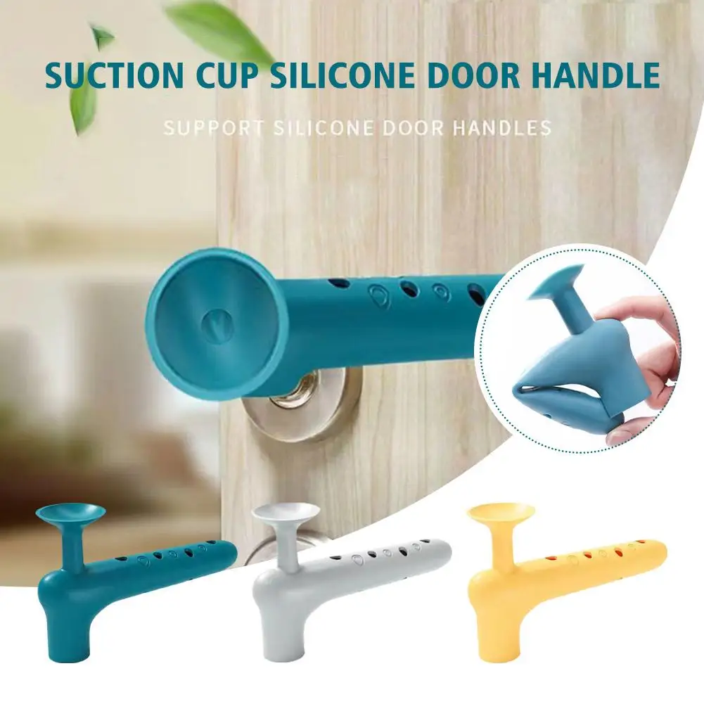 Silicone Door Handle Stopper Anti-collision Pad Protection Door Noiseless Doorknob Mute Wall Knob Cup Suction Cover Pads R4Q9