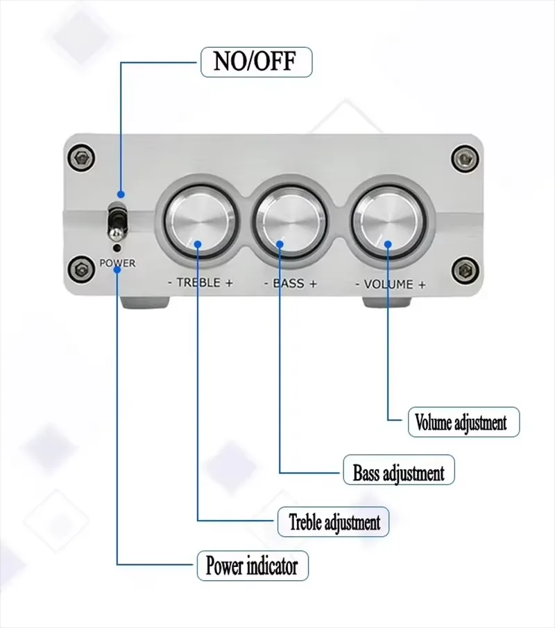 D100B Dual core TPA3116 High-power 100W 2.0 Hifi Digital Amplifier With tone Bluetooth 5.0 Home power Amplifier Audio