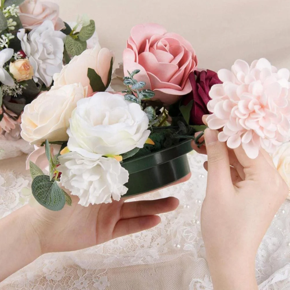 

5pcs Flower Mud Bowls With Floral Blocks For Fresh Artificial Flower Arrangements Diy Holder Home Wedding Hotel Florist Supply