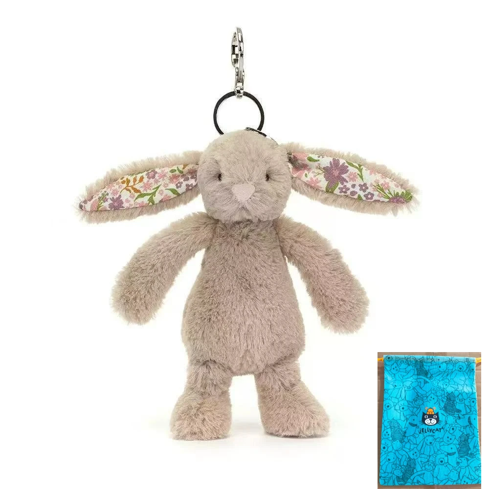 Hot Jc Bonnie Rabbit knuffel met bloemenoren Kawaii gevulde pop zacht bankkussen kinderverjaardagscadeau kamerdecoratie