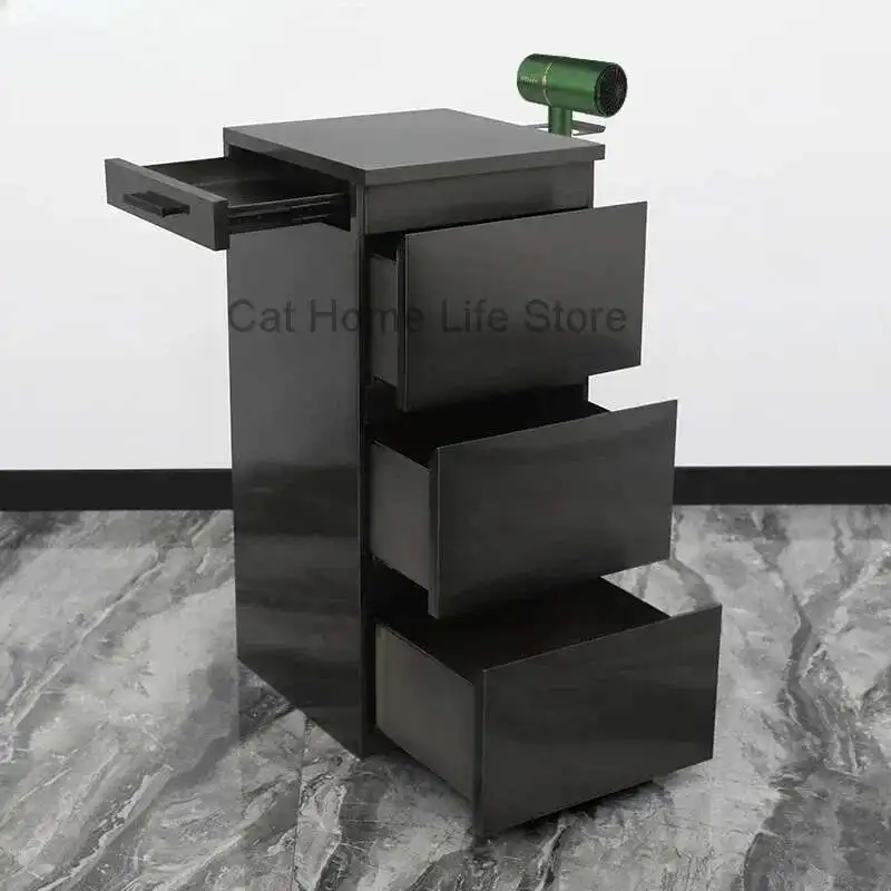 

Black Trolley Salon Auxiliary Trolleys Beauty Tool Folding Cart Hair Equipment Furniture Table Pedicure Organizers Tools Car