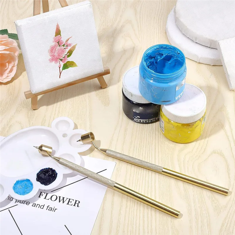 

Ручка-аппликатор для краски Y42A, 0,4/0,7 мм, наклонная ручка для записи тонких линий, алюминиевая ручка для детализации жидкости, 2 шт.