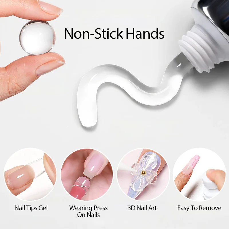 PUENTE 15 مللي جل غراء الأظافر الصلبة للضغط على الأظافر نصائح غير لاصقة اليد ثلاثية الأبعاد نحت سهلة الإزالة نقع قبالة الأشعة فوق البنفسجية مسمار الفن هلام