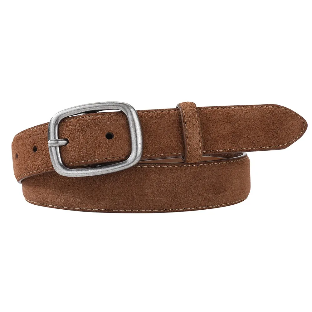 우아한 청바지 장식 스웨이드 벨트 실버 사각 버클 한국 스타일 PU 허리띠 패션 와이드 바지 장식 드레스 장식