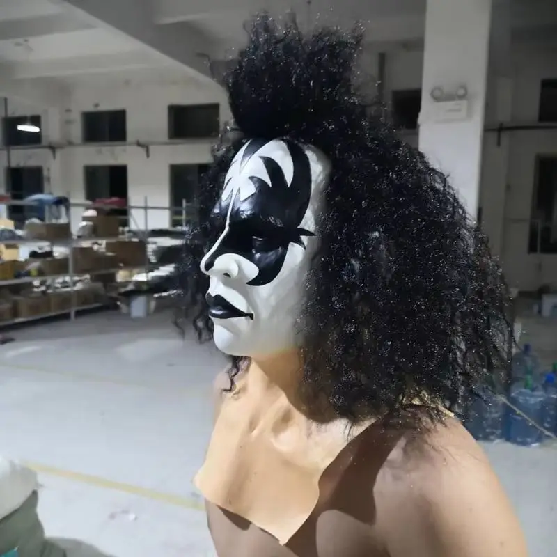 

Маска ведущего певца Kiss Gene Simmons, маска сумасшедшего музыкального фестиваля, маска ужасов на Хэллоуин