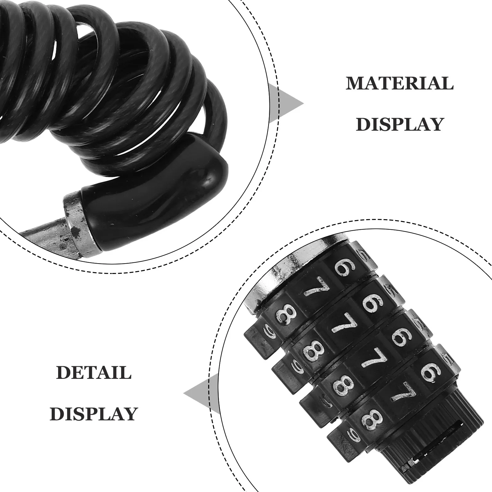 Motorcycle Lock Coil Cable Resettable 4-Digit Combination Anti-Theft High Strength Steel Cable Security Lock for Bikes