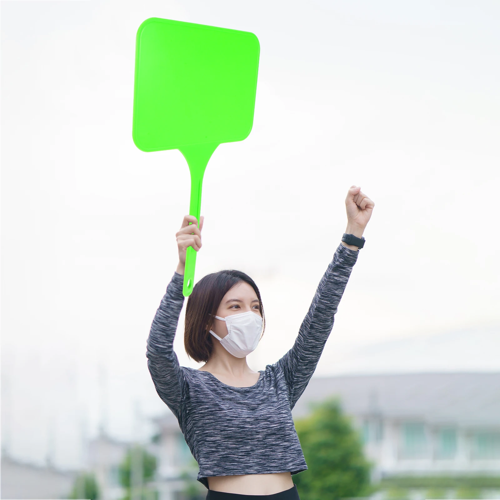 1 قطعة علامة يدوية المحمولة الجافة محو مجداف مجلس للمطار لاقط لعبة التصويت الأحداث في الهواء الطلق الإعلان وقوف السيارات المؤقتة