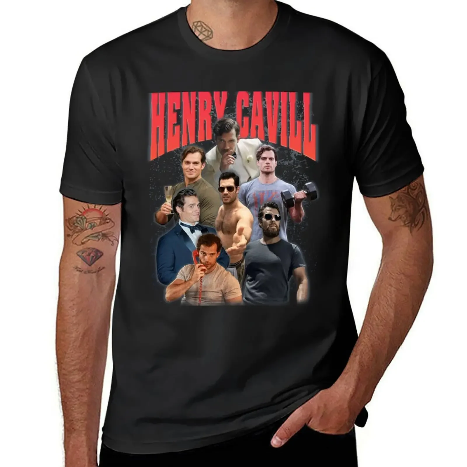 

Henry Cavill T-Shirt boys whites summer clothes vintage clothes slim fit t shirts for men