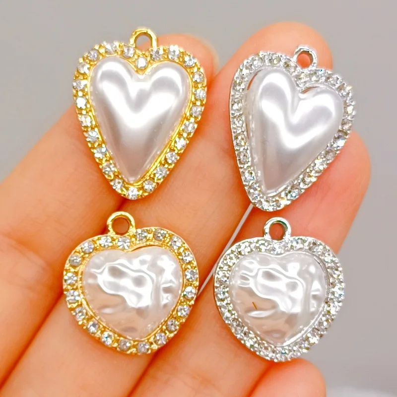 20pcs/lot bling heart Charm Pendants Hair Accessories Clothing Accessories alloy fittings  DIY accessories