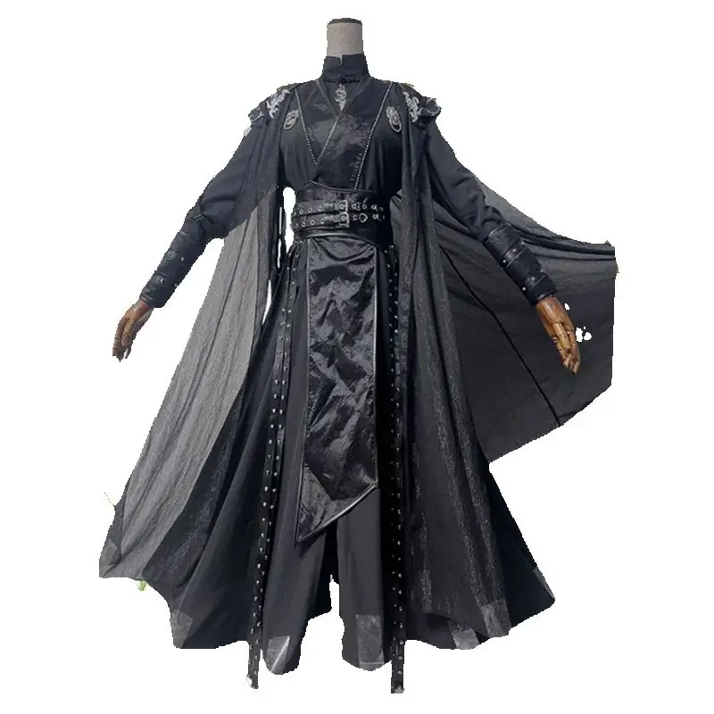 

Tian Guan Ci Fu He Xuan Er Ha Mo Ran Black Hanfu Anime Sha Po Lang Chang Geng Cosplay Costume Adult Men Halloween Fancy Outfits