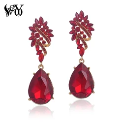VEYO Elegant Lady Crystal Drop Earrings Luxury Party Wedding Dangle Earrings for Women Fashion Jewelry Gift 2023 New