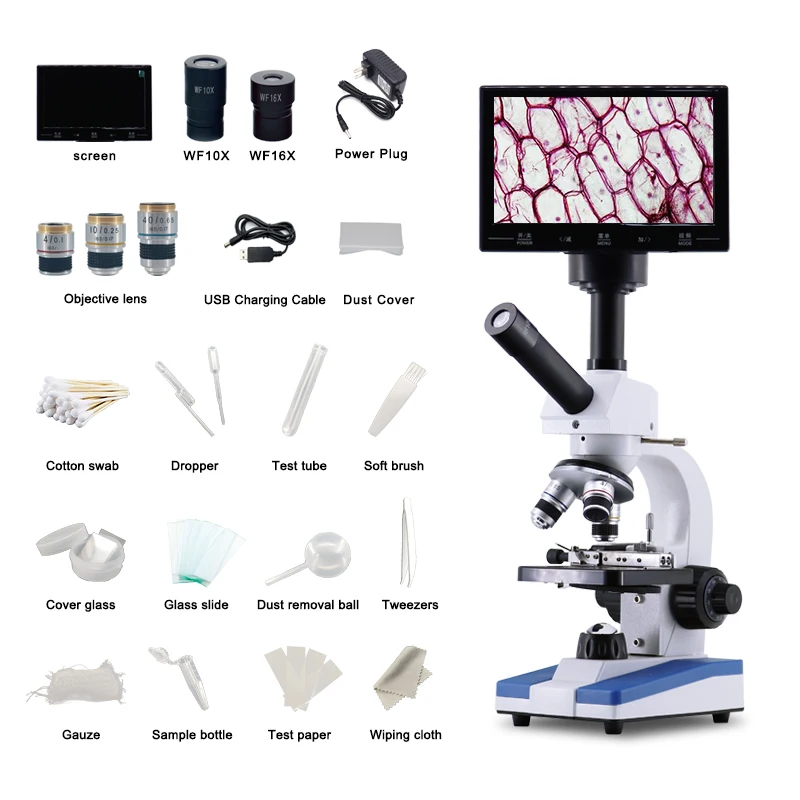 Student kids Biological HD Microscope children laboratory education Electronic Eyepiece Digital Microscope with LCD screen