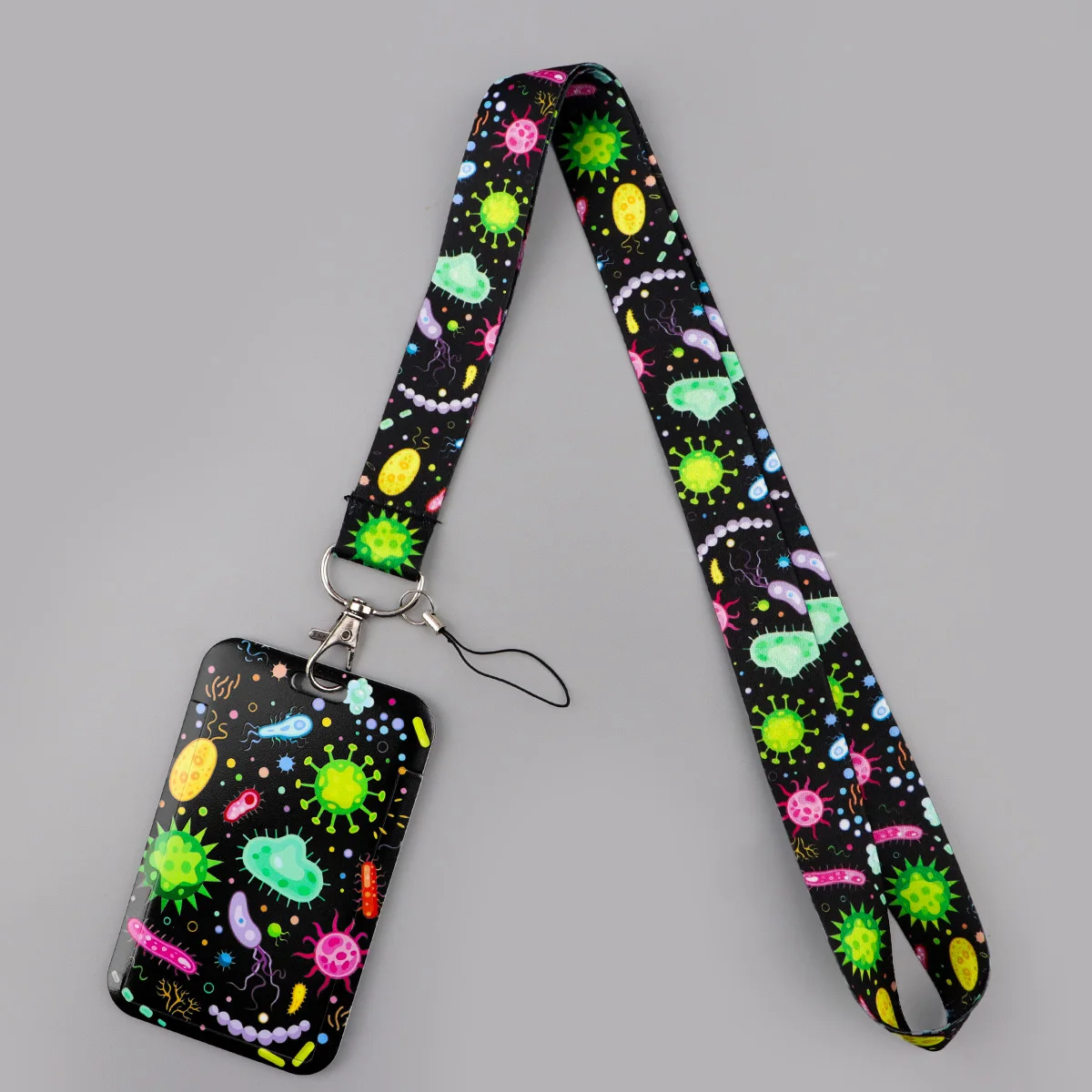 

LX1642 Bacterial Pattern Lanyard Keychain ID Credit Card Badge Holder Neck Straps Key Holder Mobile Phone Charm Teachers Gifts