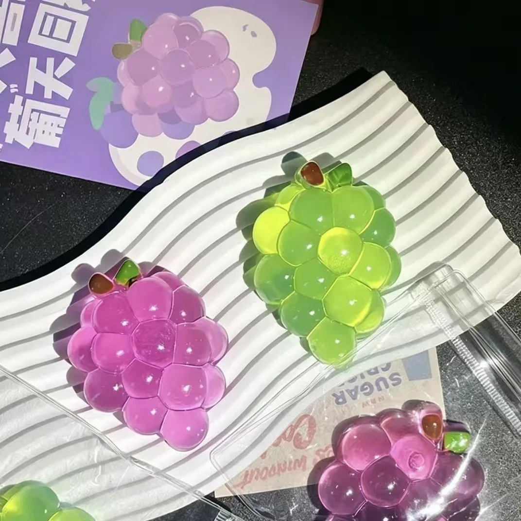 Squishy Fruit Grapes Fidget Toy Squeeze Stress Relief Hand Toy Anti-Anxiety Fruit Stretchy Slow Rising Toy Creative Props