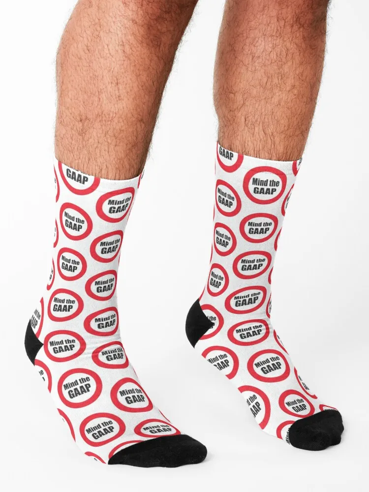 Homens e mulheres Mind the Gaap Cartoon Socks, Funny Management Socks, Lotes de Socks