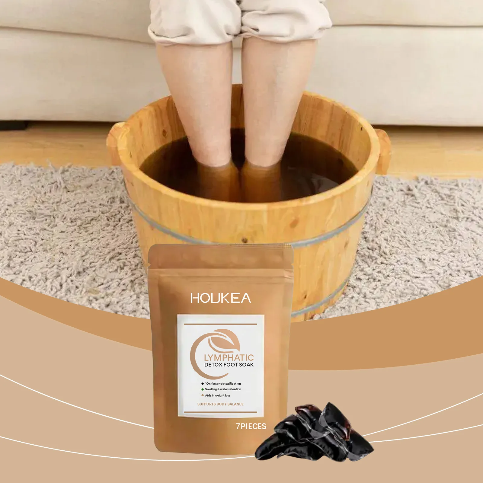 New 7pcs/bag Foot Cleansing Soak Gel Beads Bee Lymphatic Drainage Bath Slimming Up Beads Relief Herb Swelling Foot Bath Detox