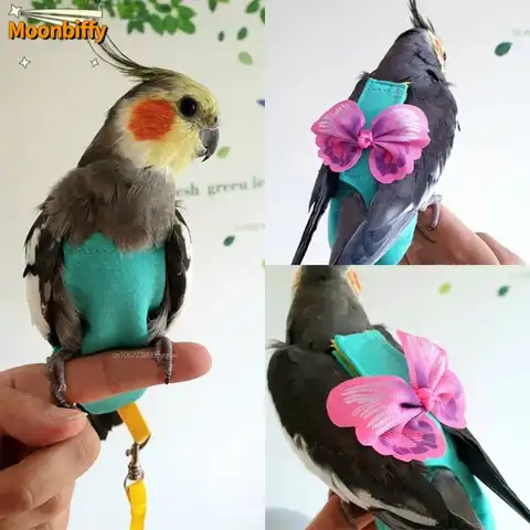 1 PCS 앵무새 새 기저귀 하네스 가죽 끈 비행 복장 작은 중형 조류 앵무새 앵무새 앵무새 새 옷