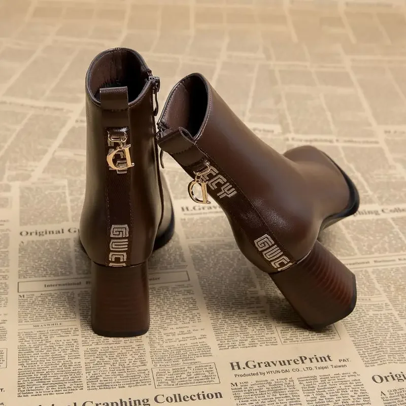 New In Ankle Boots for Women Heeled Very High Heels Woman Short Shoes Autumn Sale On Offer Chic and Elegant Quality Boot Booties